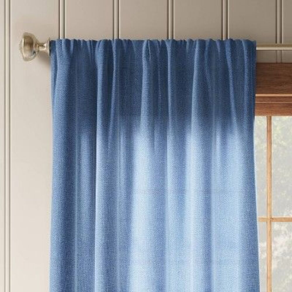 Threshold - 84"x54" Solid Farrah Light Filtering Window Curtai Blue
